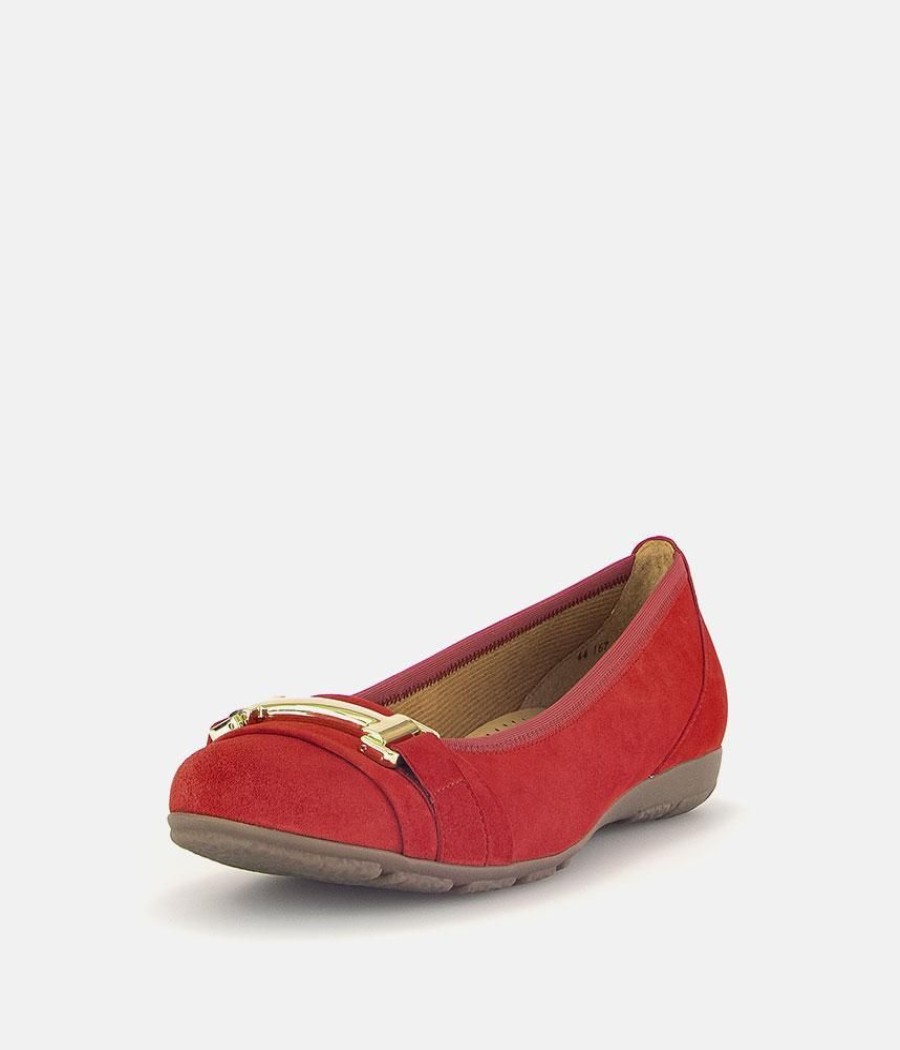 Gabor Gabor Stylish Red Suede Ballet Flats New