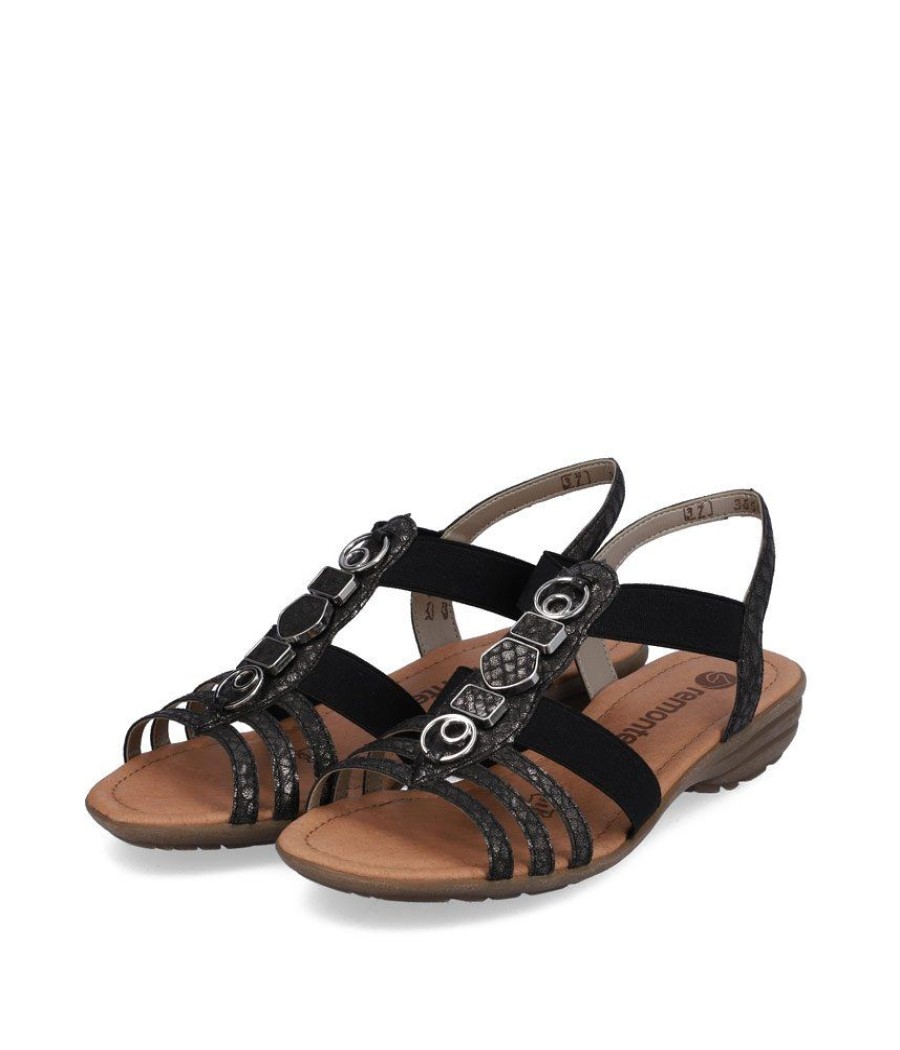 Remonte Remonte Stylish Strappy Black Sandals New