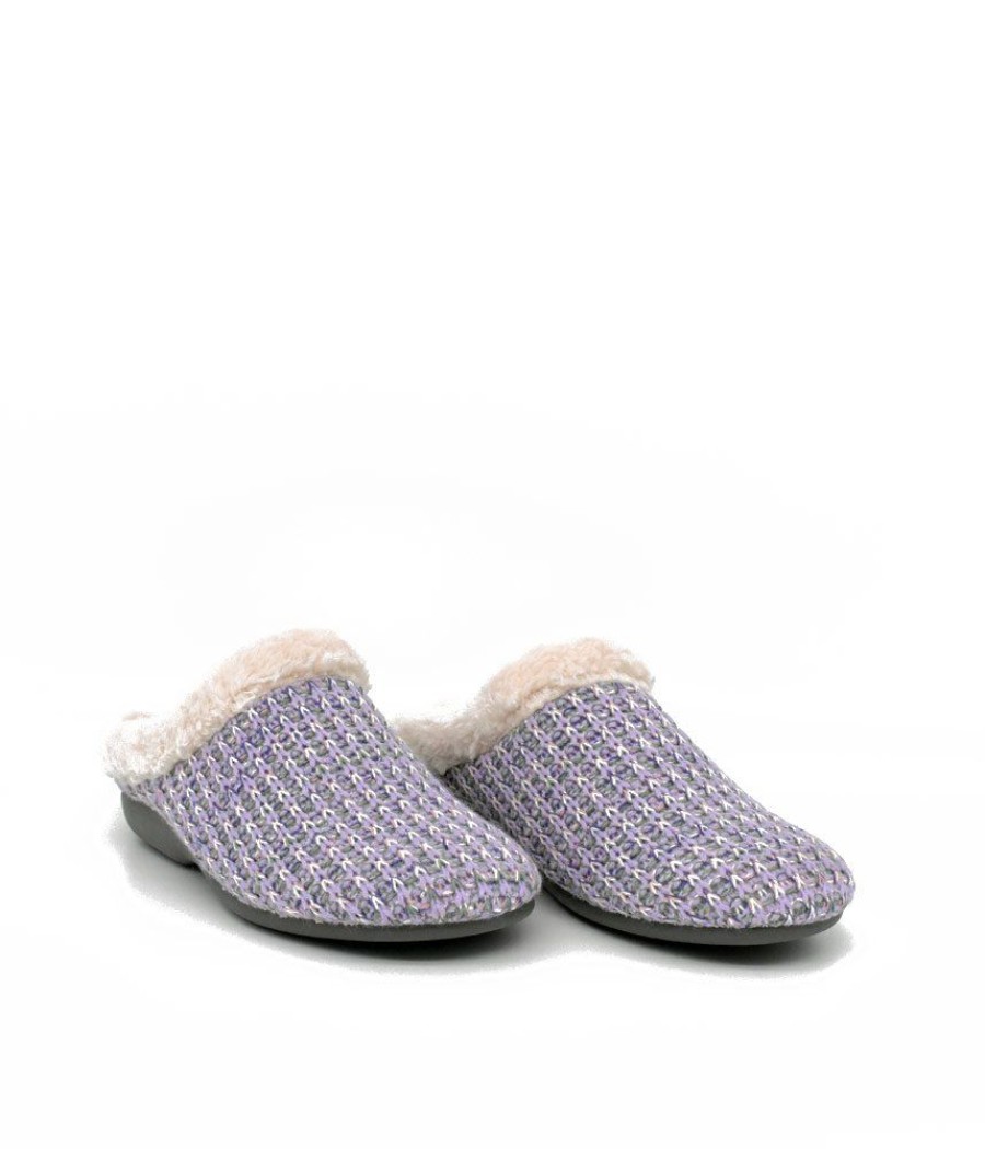 Berevere Cosy Fur Lined Lilac Slippers Online