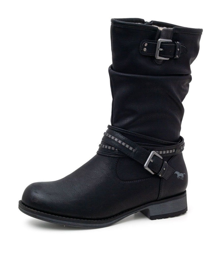 Mustang Mustang Versatile Black Mid Calf Boots Clearance