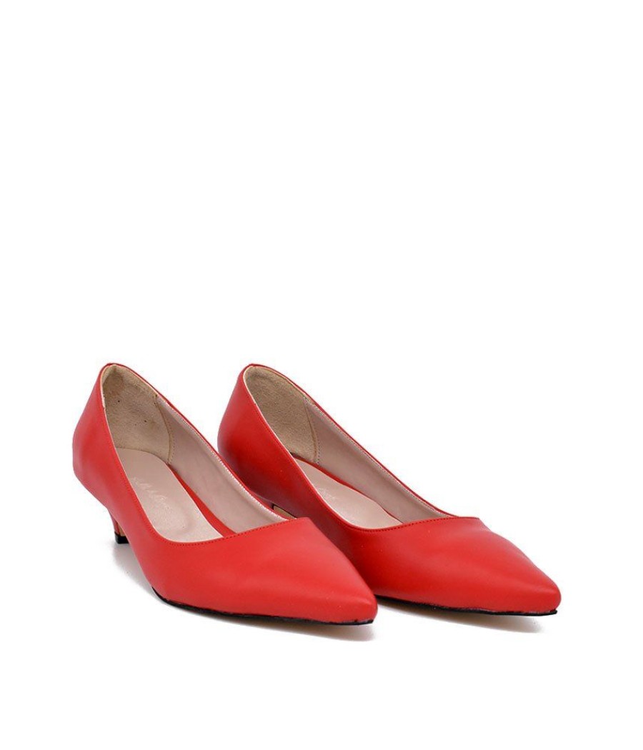 Belle & Lucy Classic Red Kitten Heels Online