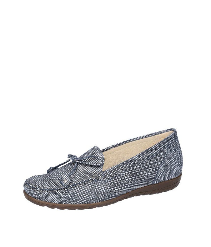 Waldlaufer Waldlaufer Pretty Blue Loafer With Bow Detail New