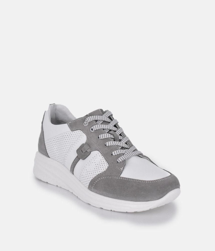 Forelli Forelli Grey/White Nubuck Orthopedic Comfort Sneakers New