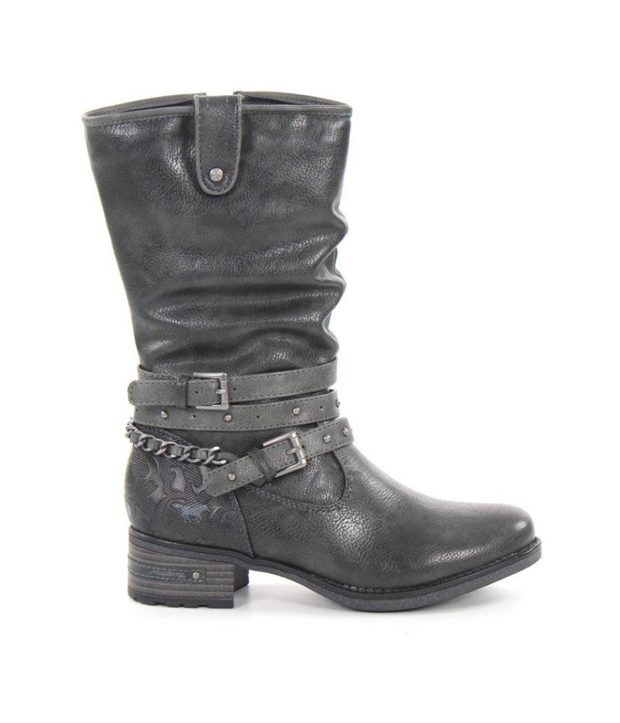 Mustang Mustang Fashionable Graphite Cowboy Midi Boots Wholesale