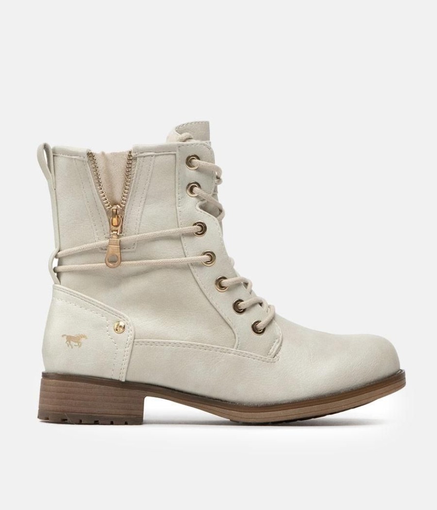 Mustang Casual Cosy Lined Mustang Ice White Ankle Boots Online