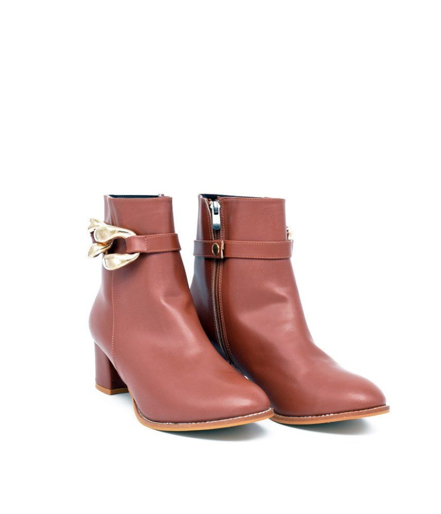 Belle & Lucy Belle & Lucy Stylish Brown Ankle Boot Hot