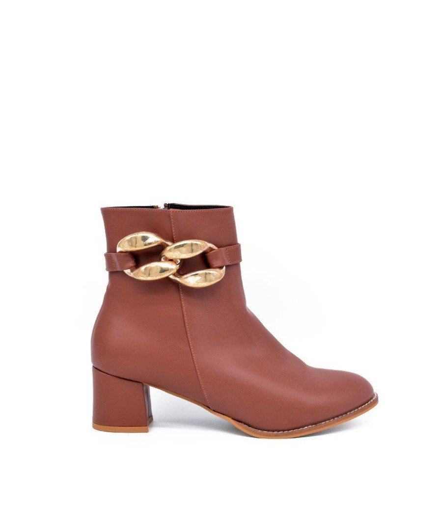 Belle & Lucy Belle & Lucy Stylish Brown Ankle Boot Hot