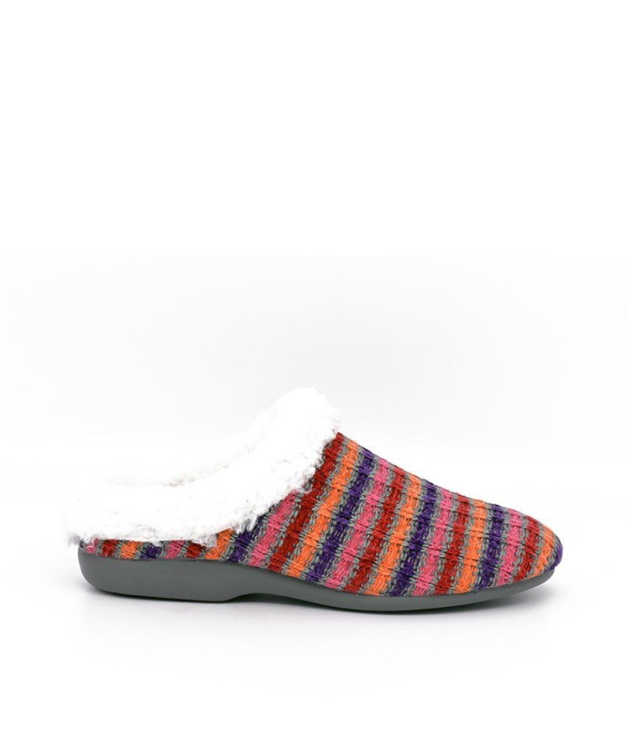 Berevere Cosy Stripy Multi Colour Slippers New