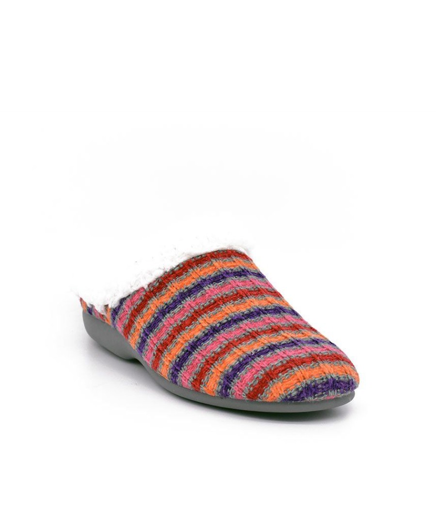 Berevere Cosy Stripy Multi Colour Slippers New