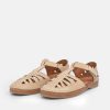 Palmiya Pretty Beige T-Strap Leather Shoes Wholesale