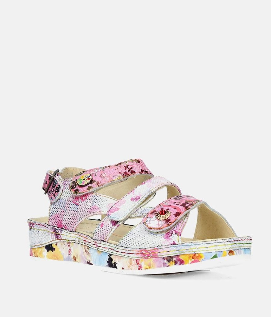 Laura Vita Laura Vita Strappy Candy Pink Multi Sandals Best