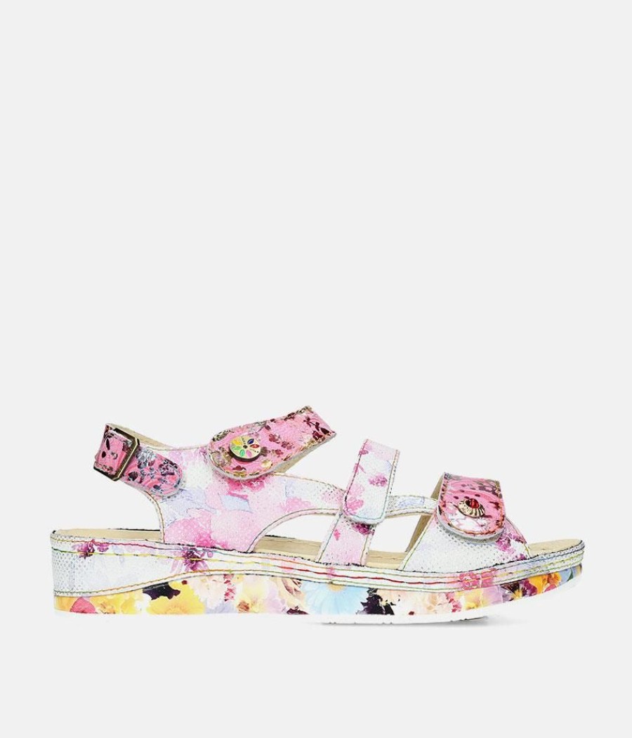 Laura Vita Laura Vita Strappy Candy Pink Multi Sandals Best