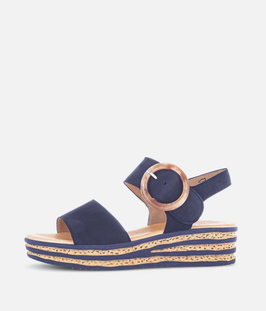 Gabor Gabor Stylish Navy Wedge Sandals Wholesale