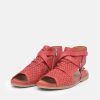 Palmiya Pretty Red Open Toe Sandal Booties New