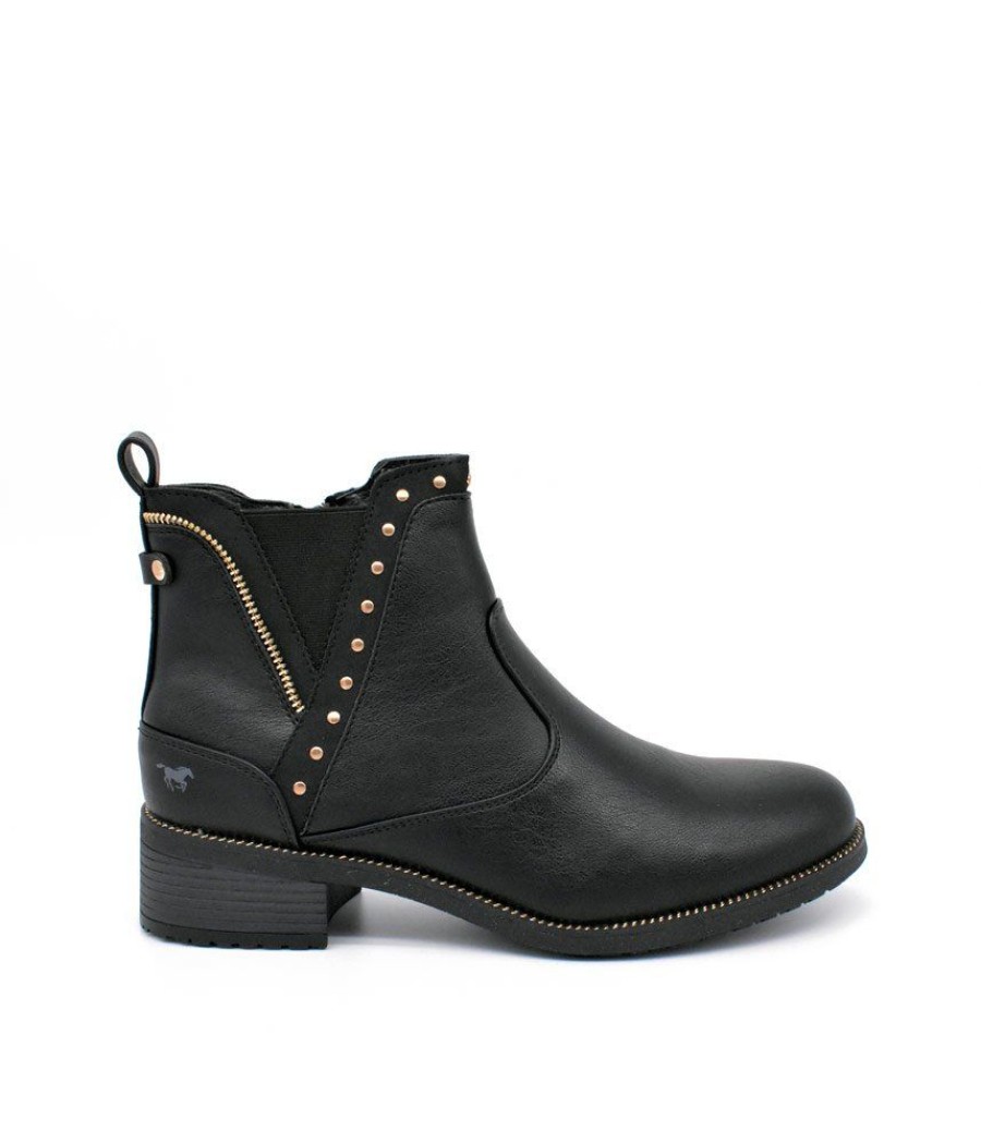 Mustang Mustang Stylish Studded Black Ankle Boots Hot