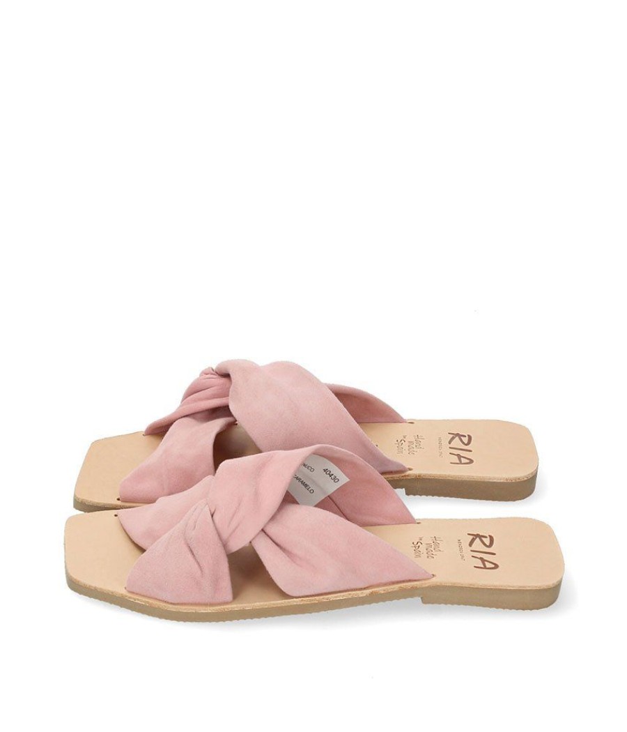 Ria Ria Plush Pink Suede Criss Cross Sandals Online