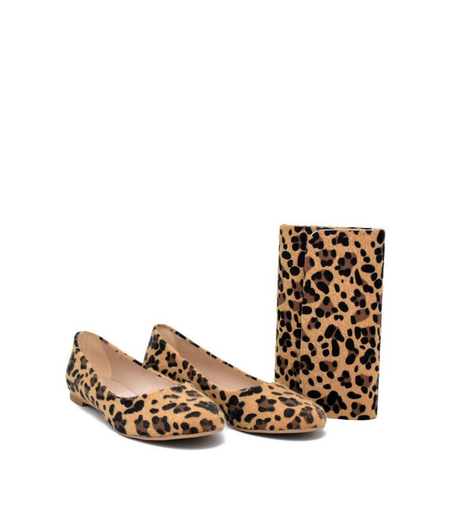 Belle & Lucy Stylish Leopard Flats And Matching Bag Clearance