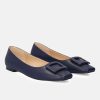 Andres Machado Stylish Navy Buckle Ballet Flats Online