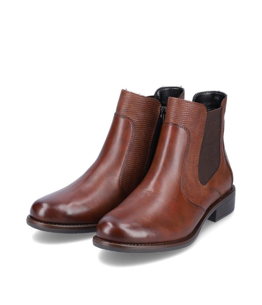 Remonte Remonte Stylish Chestnut Chelsea Style Ankle Boots New