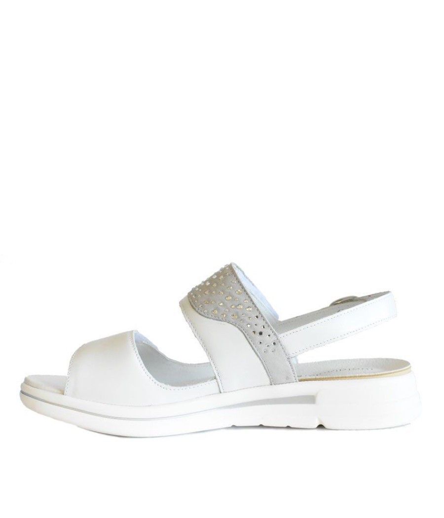 Waldlaufer Waldlaufer Pretty White/Grey Leather Sandals Hot