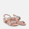 Bottega Bottega Rose Gold Embellished Block Heel Sandal Hot