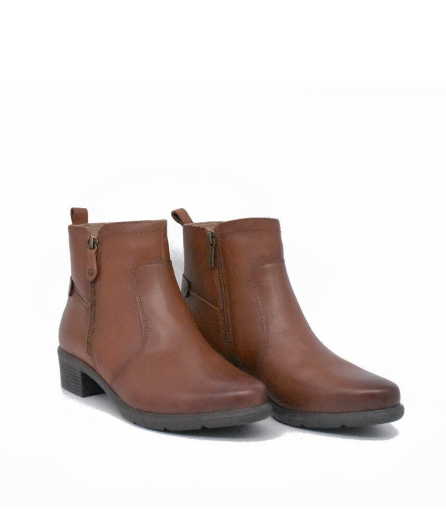 Tamaris Tamaris Stylish Leather Cognac Ankle Boots Online