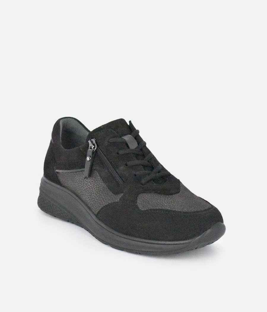 Forelli Forelli Black Nubuck Orthopedic Comfort Sneakers Best