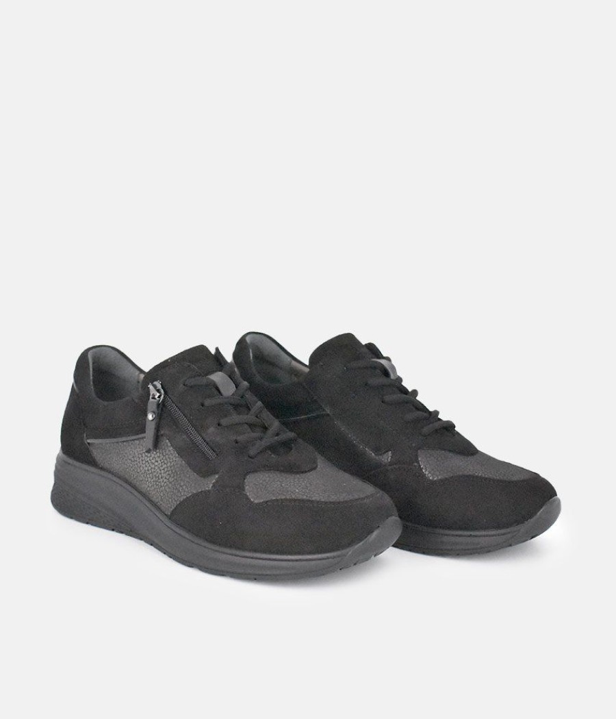 Forelli Forelli Black Nubuck Orthopedic Comfort Sneakers Best