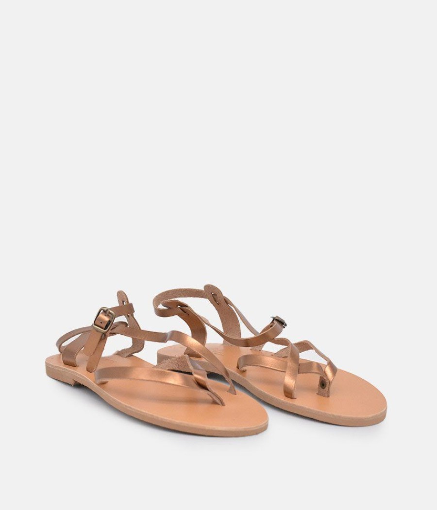 Glaritis Glaritis Strappy Bronze Sandals Hot