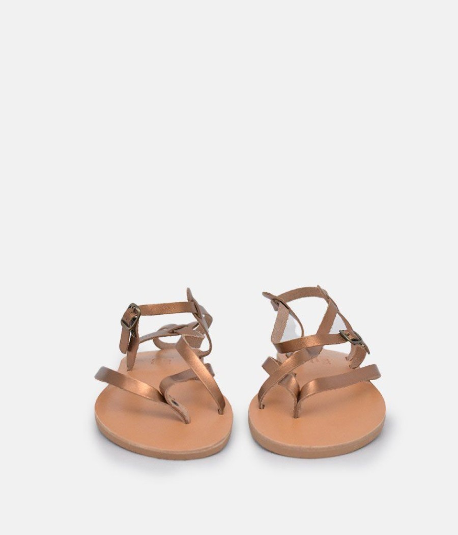 Glaritis Glaritis Strappy Bronze Sandals Hot