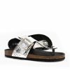 Emma Gorgeous Glitzy Silver Thong Sandals Online