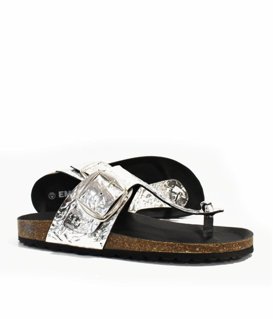 Emma Gorgeous Glitzy Silver Thong Sandals Online