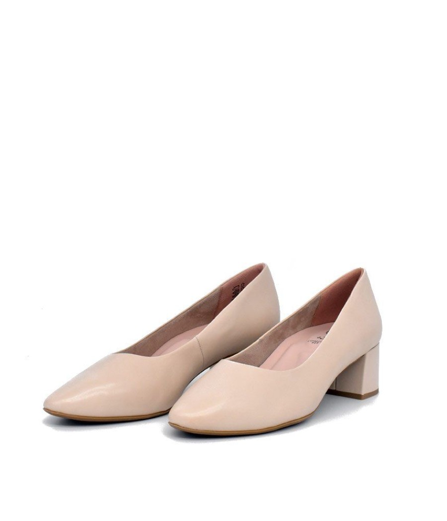 Tamaris Tamaris Stylish Ivory Leather Block Heels Hot