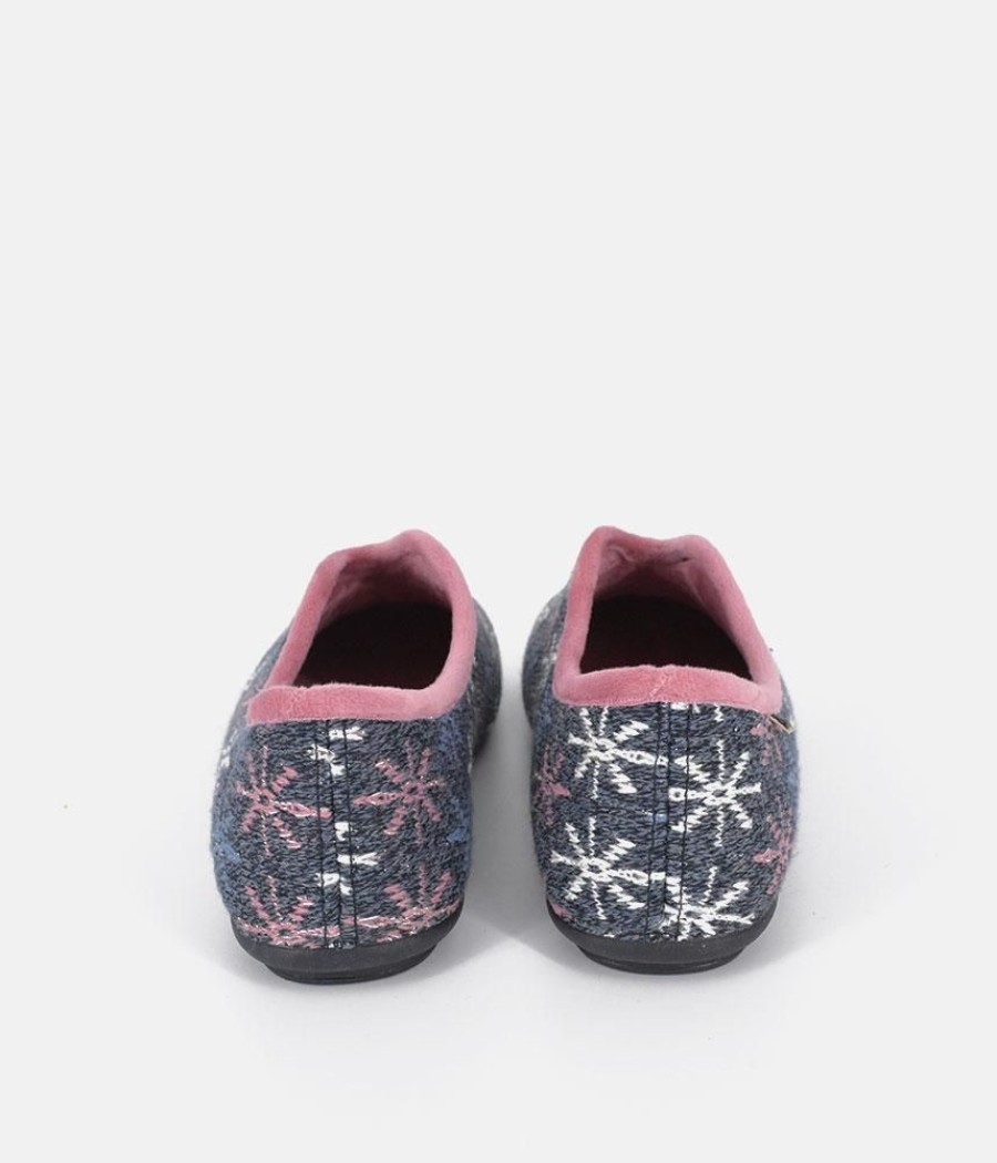 Berevere Pretty Navy & Pink Multi Slippers Clearance