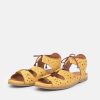 Palmiya Cute Cut Out Yellow Leather Sandals New