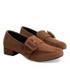 Andres Machado Dressy Brown Faux Suede Buckle Slip On Shoe Wholesale