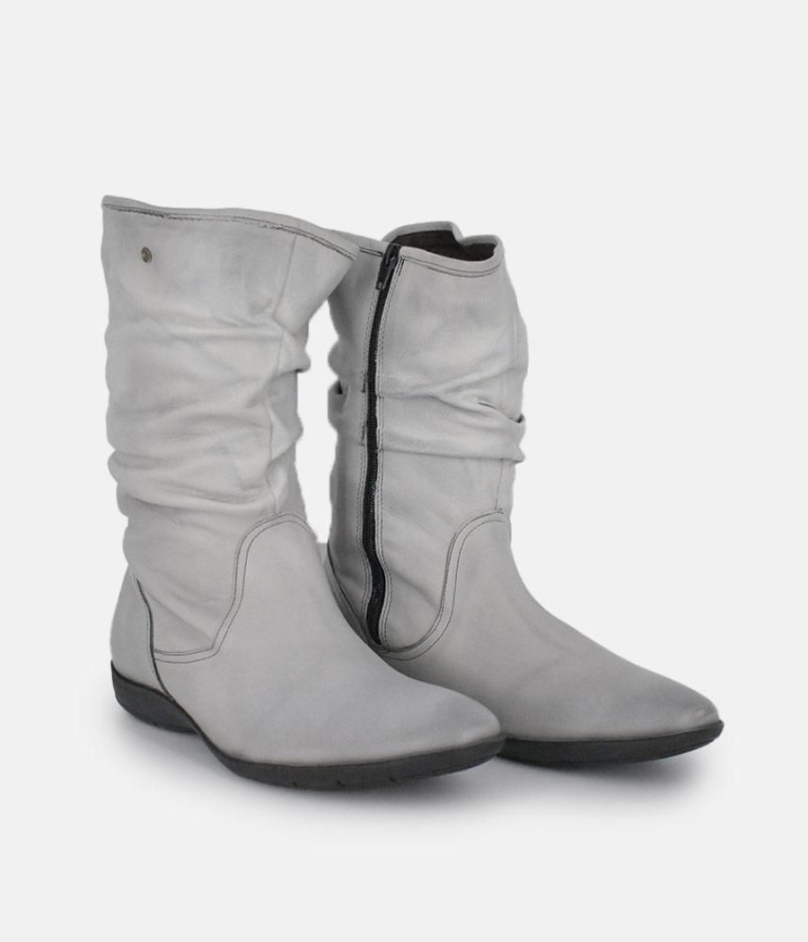 Cinderella Shoes Cinderella Shoes Versatile Grey Midi Boots New