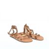 Glaritis Glaritis Strappy Bronze Wide Fit Ankle Strap Sandals Best