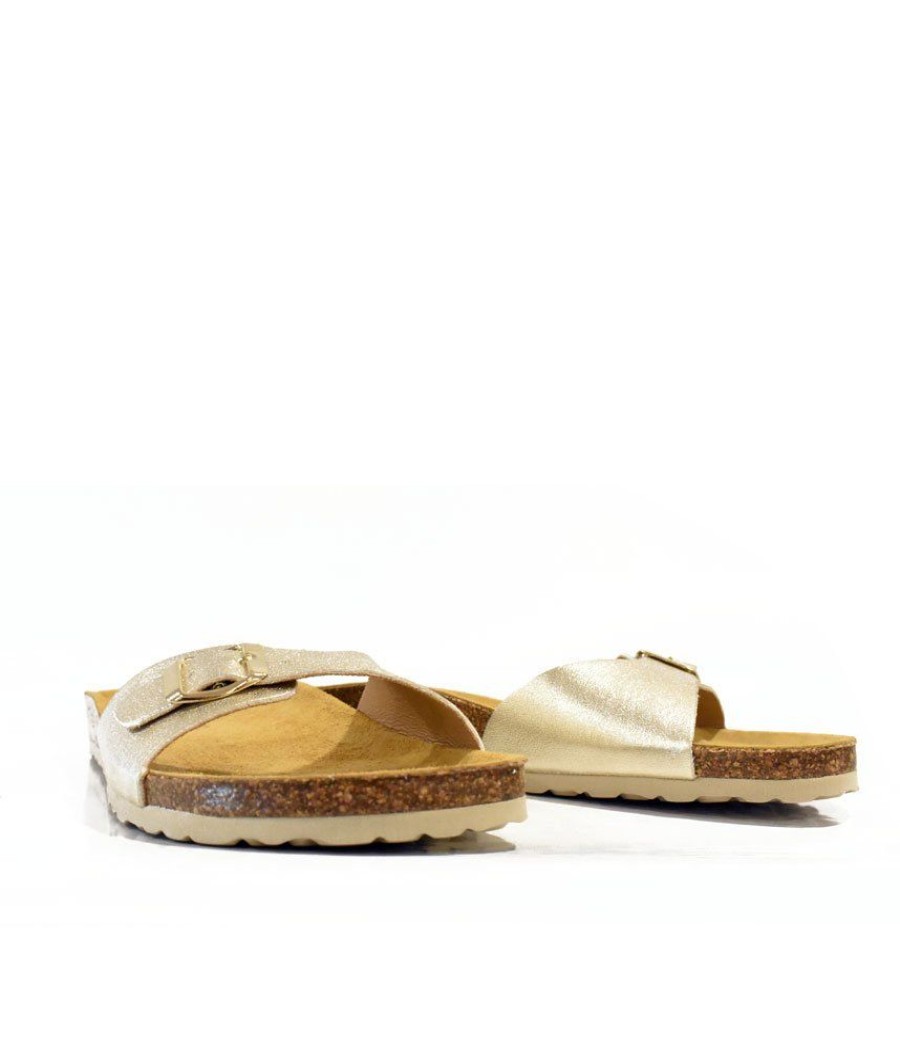 Emma Super Cute Metallic Gold Slides Best