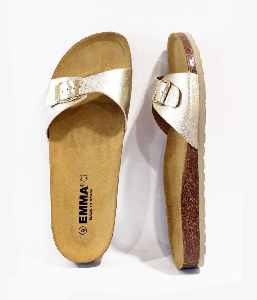 Emma Super Cute Metallic Gold Slides Best