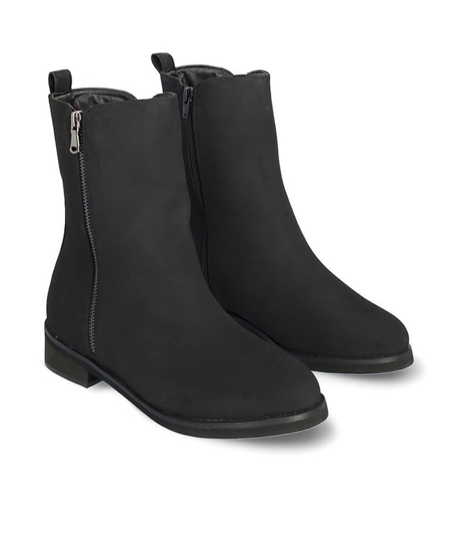 Andres Machado Andres Machado Black Suedette Ankle Boots Online