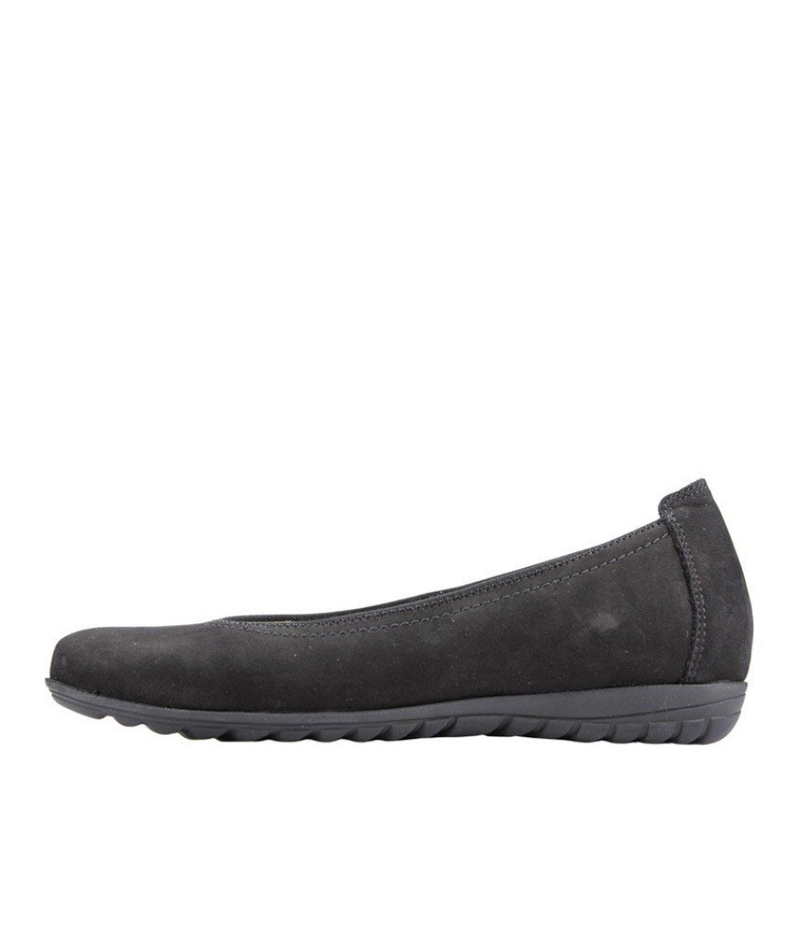 Waldlaufer Stylish Black Suede Wide Fit Ballerinas Online