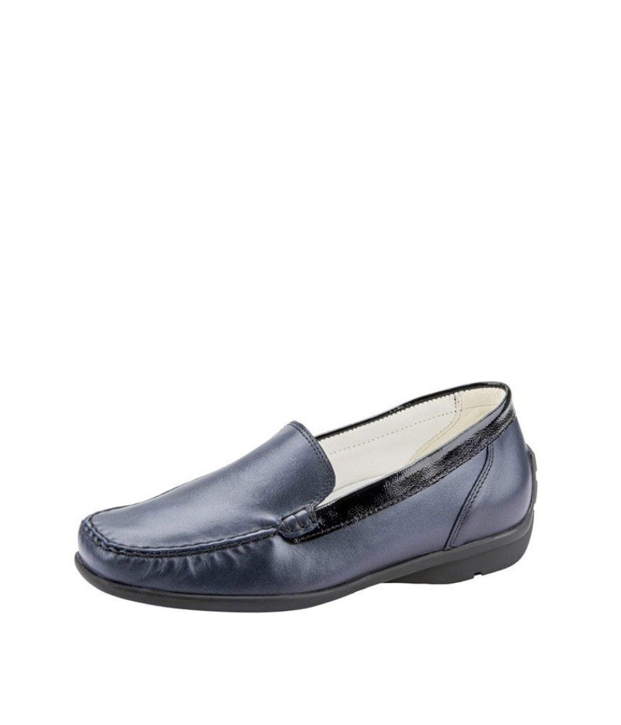 Waldlaufer Waldlaufer Classic Wide Fit Navy Loafers Wholesale