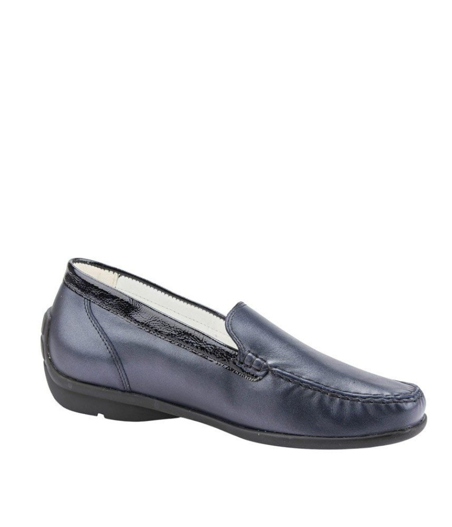 Waldlaufer Waldlaufer Classic Wide Fit Navy Loafers Wholesale