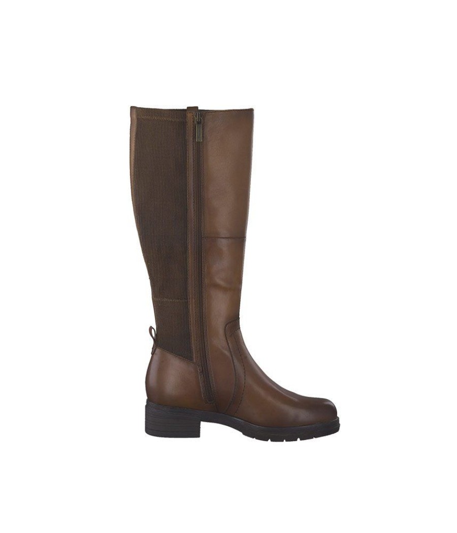 Tamaris Tamaris Versatile Cognac Leather Knee High Boots New