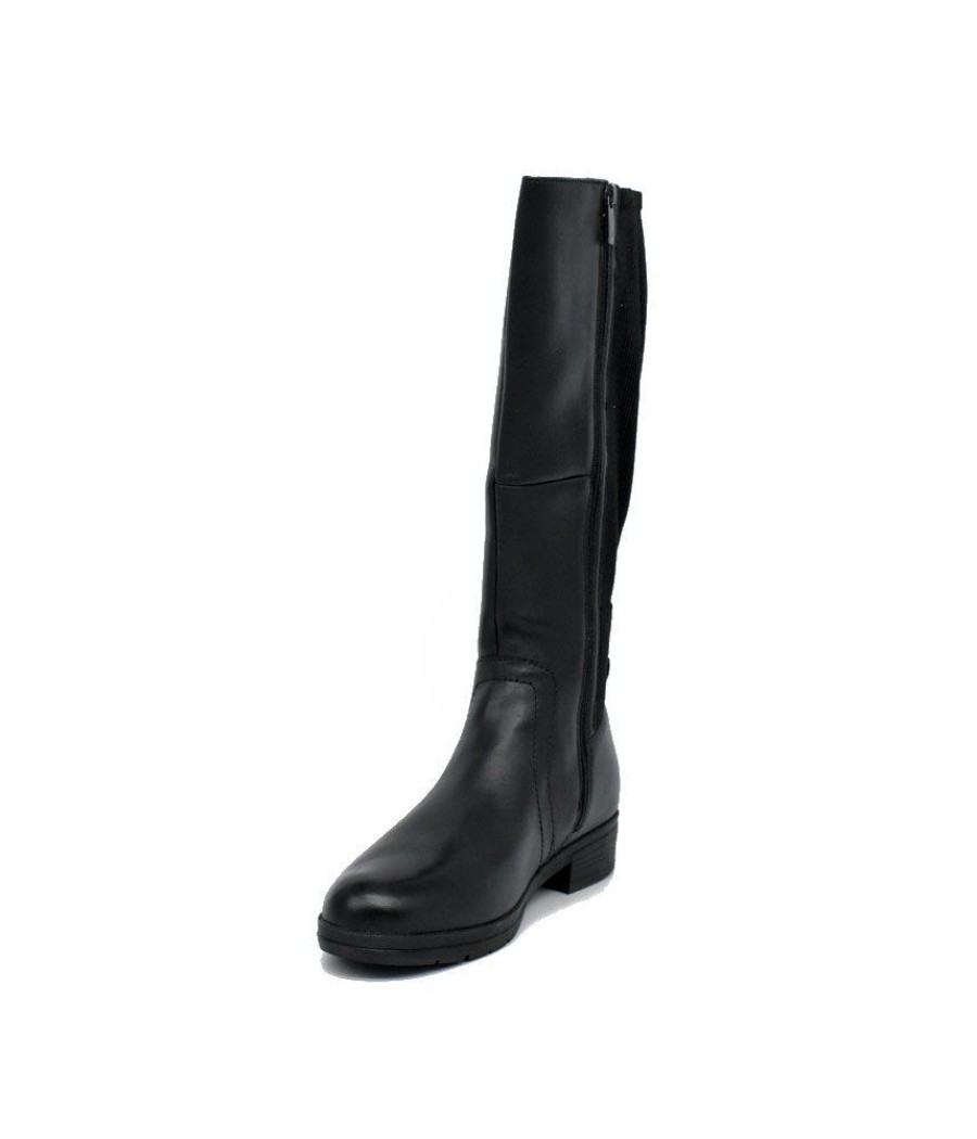 Tamaris Tamaris Versatile Black Leather Knee High Boots Wholesale