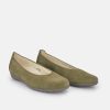 Waldlaufer Waldlaufer Stylish Khaki Suede Wide Fit Ballerinas Best