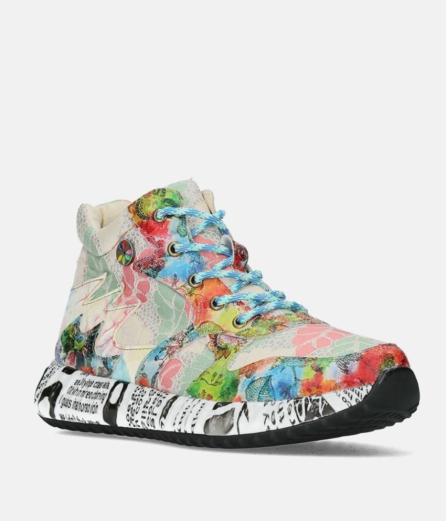 Laura Vita Laura Vita Pretty Multi Colour Hi Top Fashion Trainer New