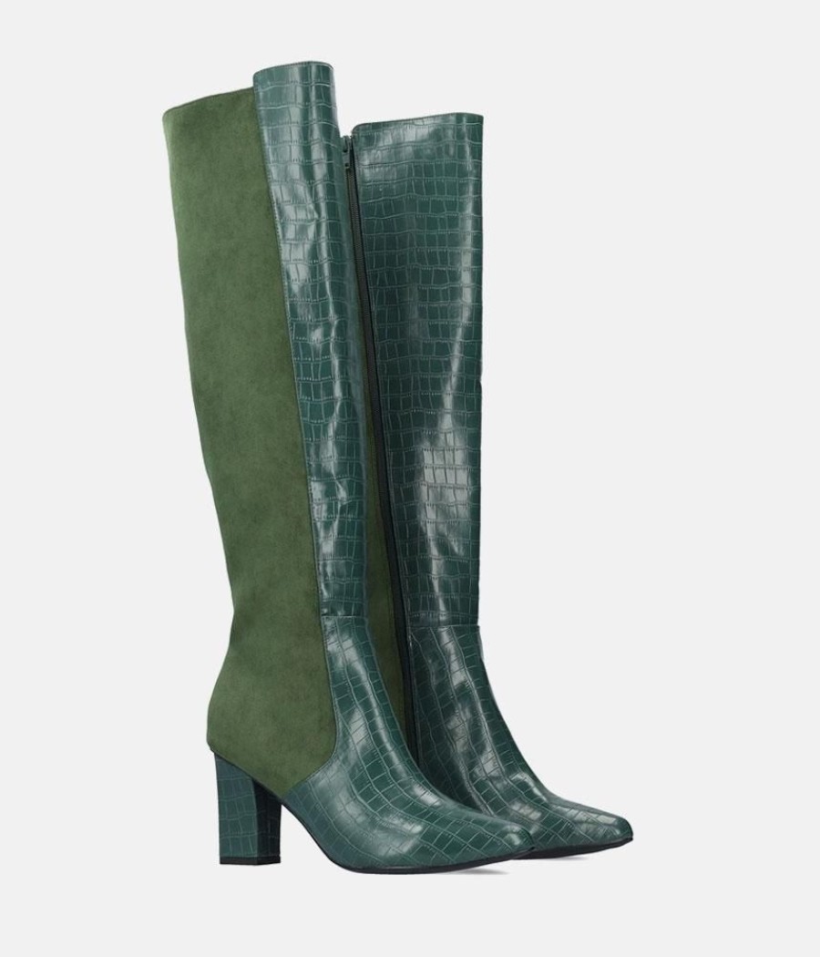 Andres Machado Gorgeous Green Knee-High Boots Hot