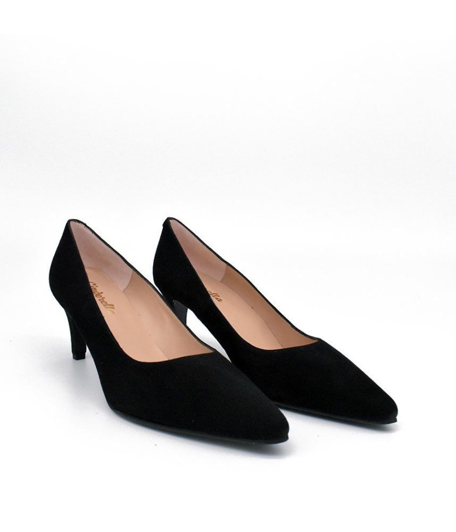 Cinderella Shoes Cinderella Shoes Classic Black Suede Stiletto Heel Clearance